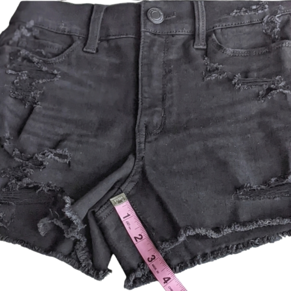 🔖NWT! SO Curvy High Rise Shortie Shorts Black Jean Denim - Picture 12 of 15